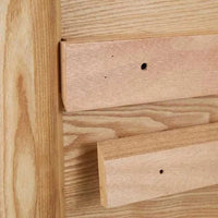 Close-up of natural ash wood grain and slats on Globe West Artie Bedhead wall-mounted frame