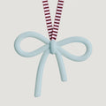 norsu STUDIO Christmas Ceramic Bow Ornament, Duck Egg Blue