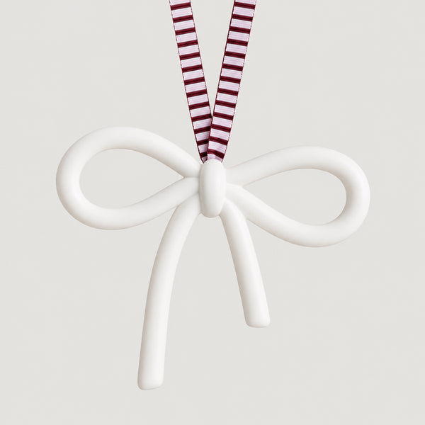 norsu STUDIO Christmas Oversized Ceramic Bow Ornament, 12cm x 10cm, Cloud