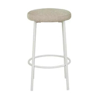 GlobeWest Alden Barstool with Warwick Copeland Birch upholstered seat and white metal legs, 660mm seat height.