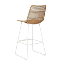 Globe West Dining Chairs Globe West Granada Sleigh Barstool - Natural/White