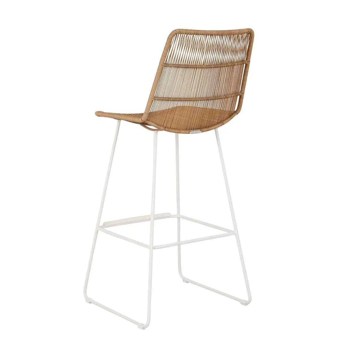 Globe West Dining Chairs Globe West Granada Sleigh Barstool - Natural/White