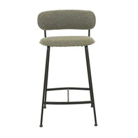 Globe West Dining Chairs GlobeWest Piccolo Barstool - Moss Tweed - Black Metal