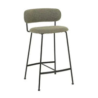 Globe West Dining Chairs GlobeWest Piccolo Barstool - Moss Tweed - Black Metal