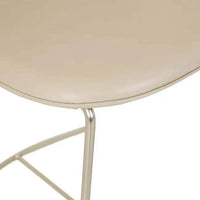 Close-up of GlobeWest Piccolo Barstool with sandstone PU seat and brushed chrome steel frame
