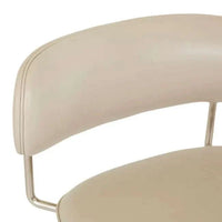 GlobeWest Piccolo Barstool with sandstone PU seat and brushed chrome frame, modern minimalist design, comfortable cushioning, suitable for kitchen counters and breakfast bars