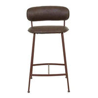Globe West Dining Chairs GlobeWest Piccolo Barstool - Vintage Matt Dark Brown PU - Matt Syrah