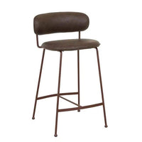 Globe West Dining Chairs GlobeWest Piccolo Barstool - Vintage Matt Dark Brown PU - Matt Syrah