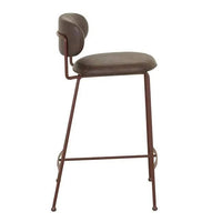 Globe West Dining Chairs GlobeWest Piccolo Barstool - Vintage Matt Dark Brown PU - Matt Syrah