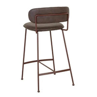 Globe West Dining Chairs GlobeWest Piccolo Barstool - Vintage Matt Dark Brown PU - Matt Syrah
