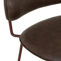 Globe West Dining Chairs GlobeWest Piccolo Barstool - Vintage Matt Dark Brown PU - Matt Syrah