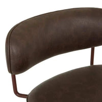 Globe West Dining Chairs GlobeWest Piccolo Barstool - Vintage Matt Dark Brown PU - Matt Syrah