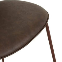 Globe West Dining Chairs GlobeWest Piccolo Barstool - Vintage Matt Dark Brown PU - Matt Syrah
