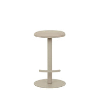 GlobeWest Plum swivel barstool in Lustrell Aura Natural PU with matt cashmere steel base
