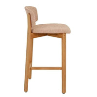 Globe West Bar Stools Sketch Pinta Upholstered Barstool - Woven Red Clay - Light Oak