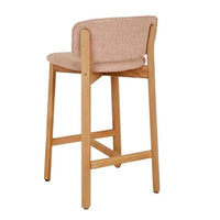 Globe West Bar Stools Sketch Pinta Upholstered Barstool - Woven Red Clay - Light Oak
