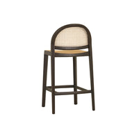 GlobeWest Tolv Luk Barstool - Bison Oak - Natural Rattan