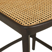 GlobeWest Tolv Luk Barstool - Bison Oak - Natural Rattan
