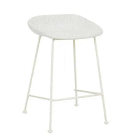 GlobeWest Turner Barstool with birch boucle seat and bone powder-coated metal frame, modern slim design