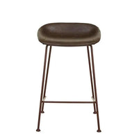 Globe West Bar Stools GlobeWest Turner Barstool - Vintage Matt Dark Brown PU - Matt Syrah