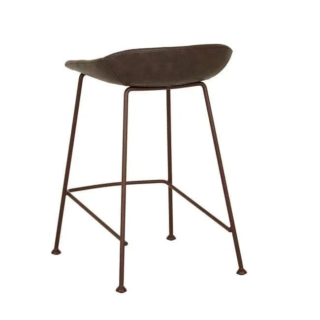 Globe West Bar Stools GlobeWest Turner Barstool - Vintage Matt Dark Brown PU - Matt Syrah