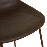 Globe West Bar Stools GlobeWest Turner Barstool - Vintage Matt Dark Brown PU - Matt Syrah