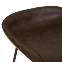 Globe West Bar Stools GlobeWest Turner Barstool - Vintage Matt Dark Brown PU - Matt Syrah