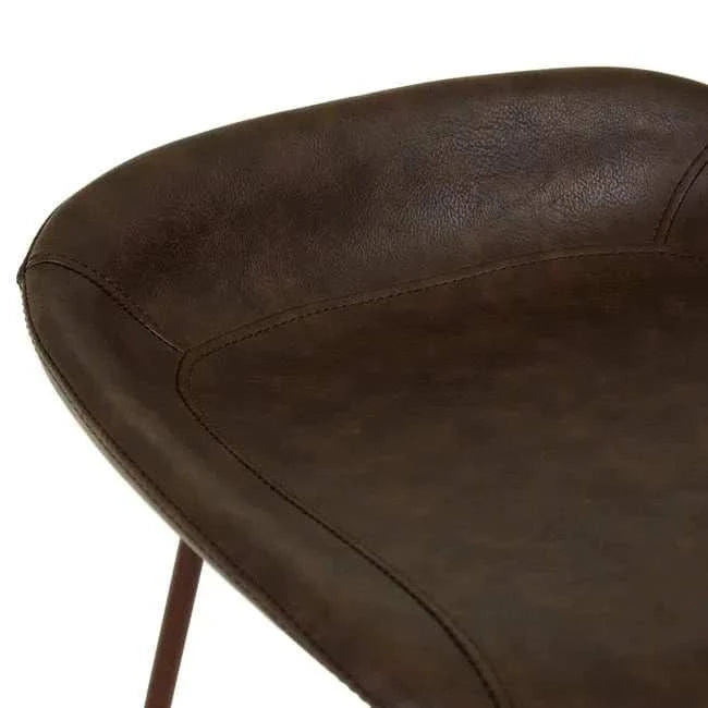 Globe West Bar Stools GlobeWest Turner Barstool - Vintage Matt Dark Brown PU - Matt Syrah