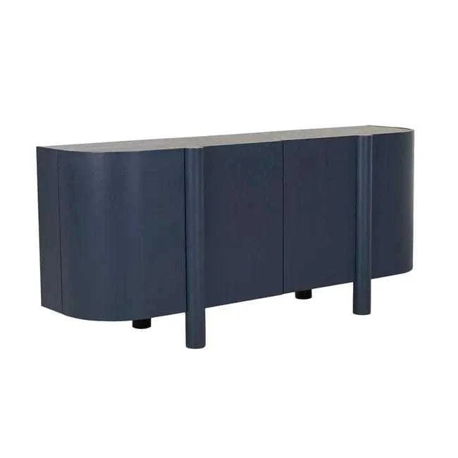 GlobeWest Artie Buffet in twilight with curved edges and four doors on slender legs