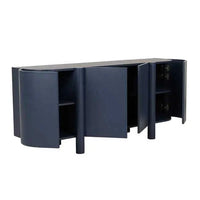 GlobeWest Artie Buffet in Twilight with curved doors and spacious interior on slender legs