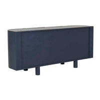 GlobeWest Artie Buffet in Twilight color with ash veneer and MDF, featuring four slender legs and spacious interior compartments.