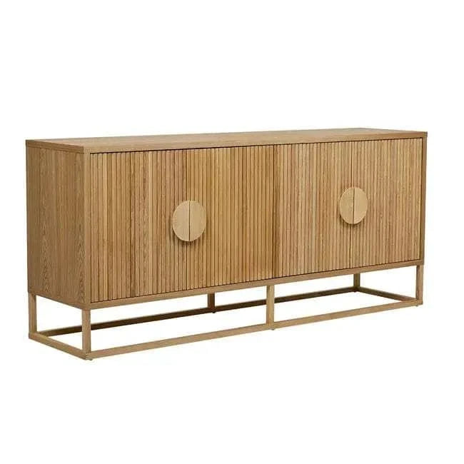 Globe West Cabinets Globe West Benjamin Ripple Buffet, Natural Ash