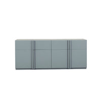 GlobeWest Kin 2 Drawer 4 Door Buffet - Steel Blue