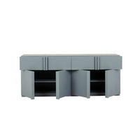 GlobeWest Kin 2 Drawer 4 Door Buffet - Steel Blue