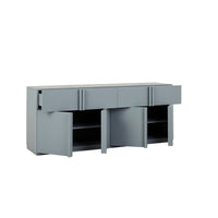 GlobeWest Kin 2 Drawer 4 Door Buffet - Steel Blue