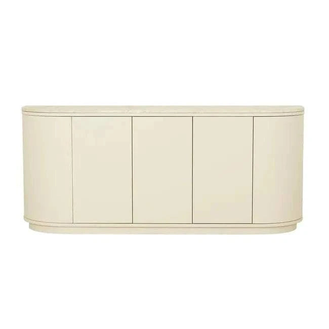 Globe West Buffet GlobeWest Oberon Crescent Marble Buffet - Natural Travertine, Shell