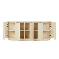 Globe West Buffet GlobeWest Oberon Crescent Marble Buffet - Natural Travertine, Shell