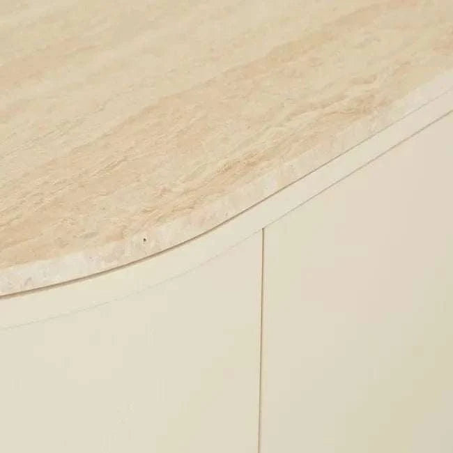 Globe West Buffet GlobeWest Oberon Crescent Marble Buffet - Natural Travertine, Shell