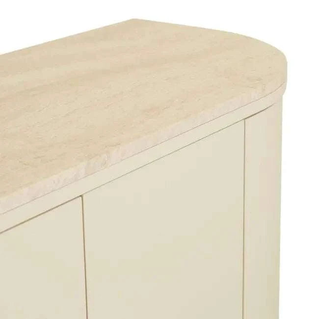 Globe West Buffet GlobeWest Oberon Crescent Marble Buffet - Natural Travertine, Shell