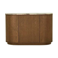 Globe West Buffet GlobeWest Oberon Crescent Marble Storage Unit - Matt Ocean Marble, Smoked Ash