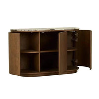 Globe West Buffet GlobeWest Oberon Crescent Marble Storage Unit - Matt Ocean Marble, Smoked Ash