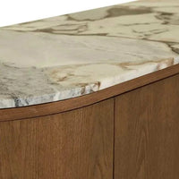 Globe West Buffet GlobeWest Oberon Crescent Marble Storage Unit - Matt Ocean Marble, Smoked Ash