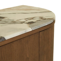GlobeWest Oberon Crescent Marble Storage Unit - Matt Ocean Marble, Smoked Ash