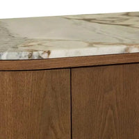 Globe West Buffet GlobeWest Oberon Crescent Marble Storage Unit - Matt Ocean Marble, Smoked Ash