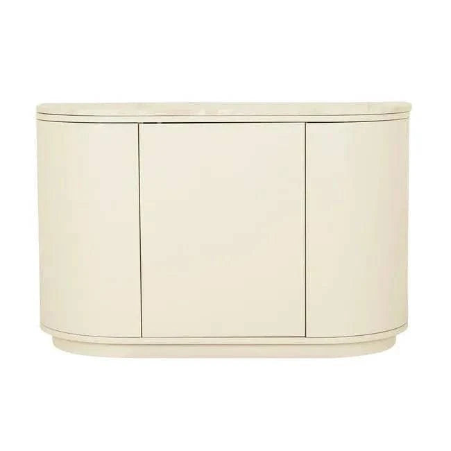 Globe West Buffet GlobeWest Oberon Crescent Marble Storage Unit - Natural Travertine, Shell