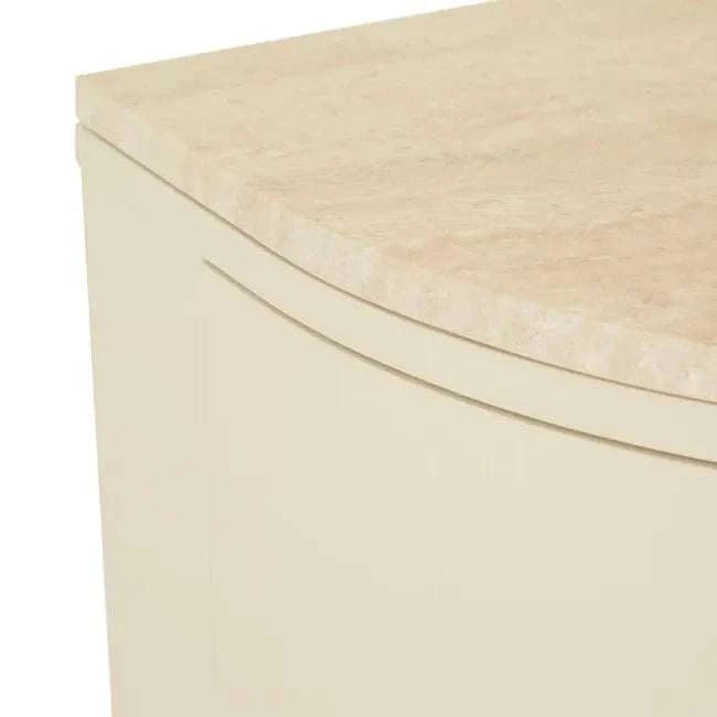 Globe West Buffet GlobeWest Oberon Crescent Marble Storage Unit - Natural Travertine, Shell