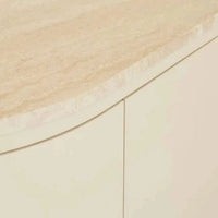 Globe West Buffet GlobeWest Oberon Crescent Marble Storage Unit - Natural Travertine, Shell