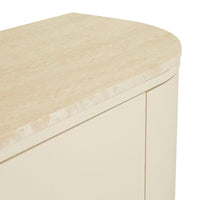 GlobeWest Oberon Crescent Marble Storage Unit - Natural Travertine, Shell