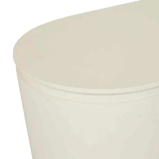 GlobeWest Pluto Buffet in porcelain with minimalist design and circular legs, ash veneer and MDF construction.