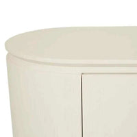 GlobeWest Pluto Buffet in porcelain finish with rounded silhouette and ash veneer construction